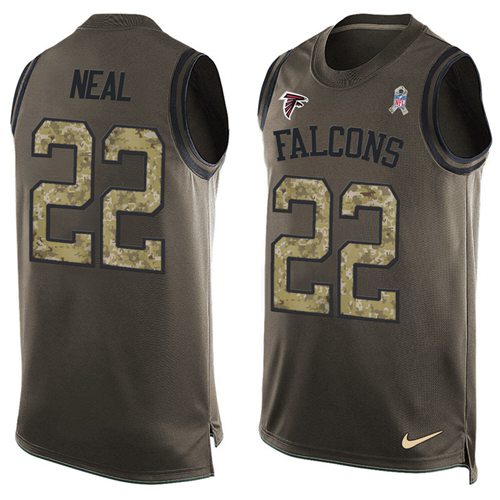 Nike Falcons #22 Keanu Neal Green Men's Stitched NFL Limited Salute To Service Tank Top Jersey - Click Image to Close